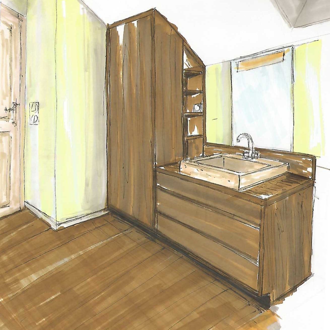 Conception, agencement et décoration d'une salle de bain | Cranves-Sales, 74 decoration damien jore Pers meuble sdb • Damien Jore