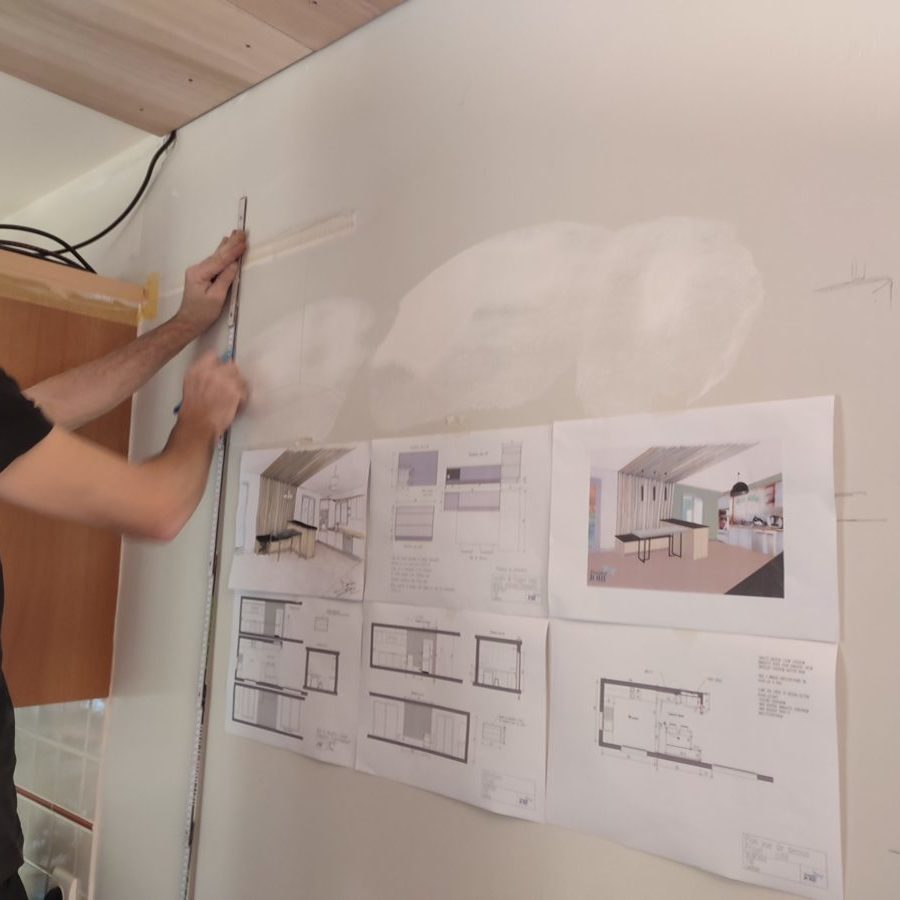 Création d'un nouvel espace et décoration des pièces de vie | Collonges-sous-Salève, 74 conception habillage chene plan scaled e1679931853996 • Damien Jore